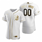 Detroit Tigers Customized Nike White Stitched MLB Flex Base Golden Edition Jersey,baseball caps,new era cap wholesale,wholesale hats